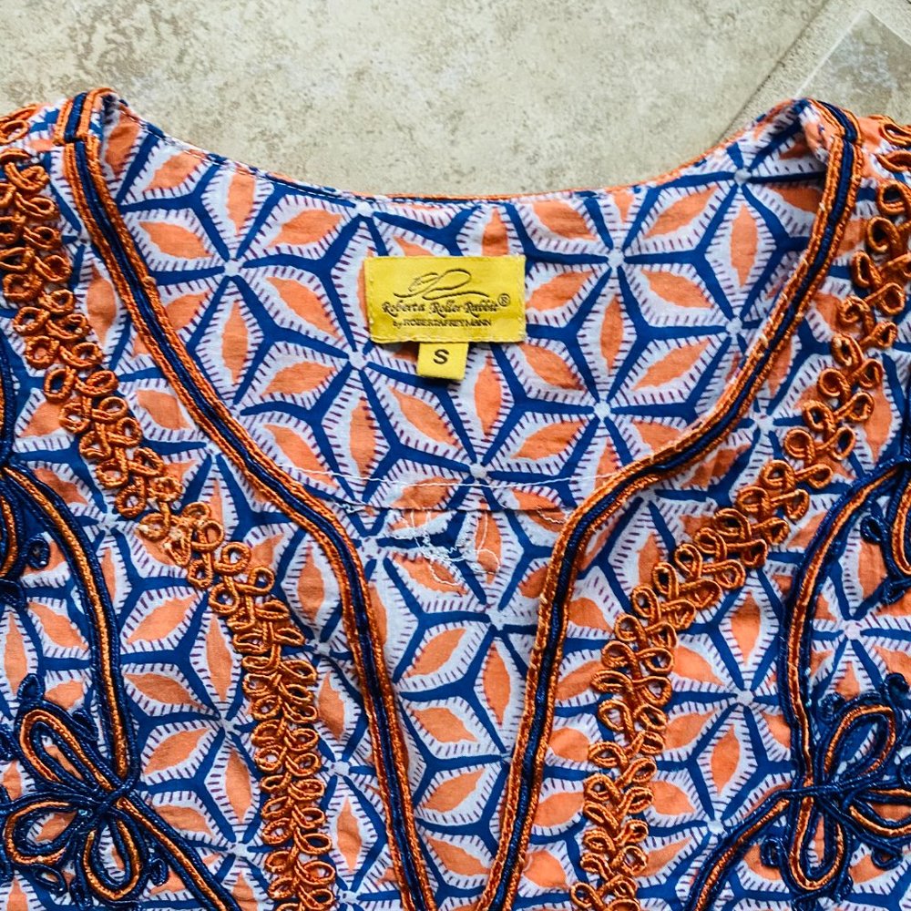 Roberta Roller Rabbit Embroidered Orange Tunic - Picture 5 of 5
